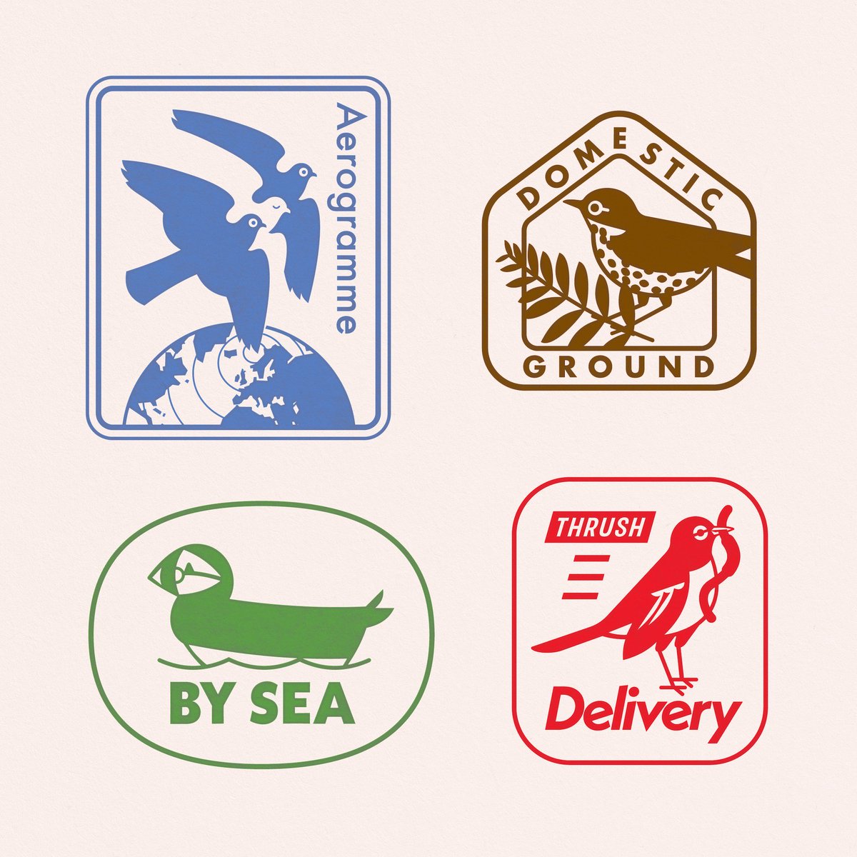 hootalex's tweet image. Made some new rubber stamps! Who are you trusting with your delivery? 🐦✉️