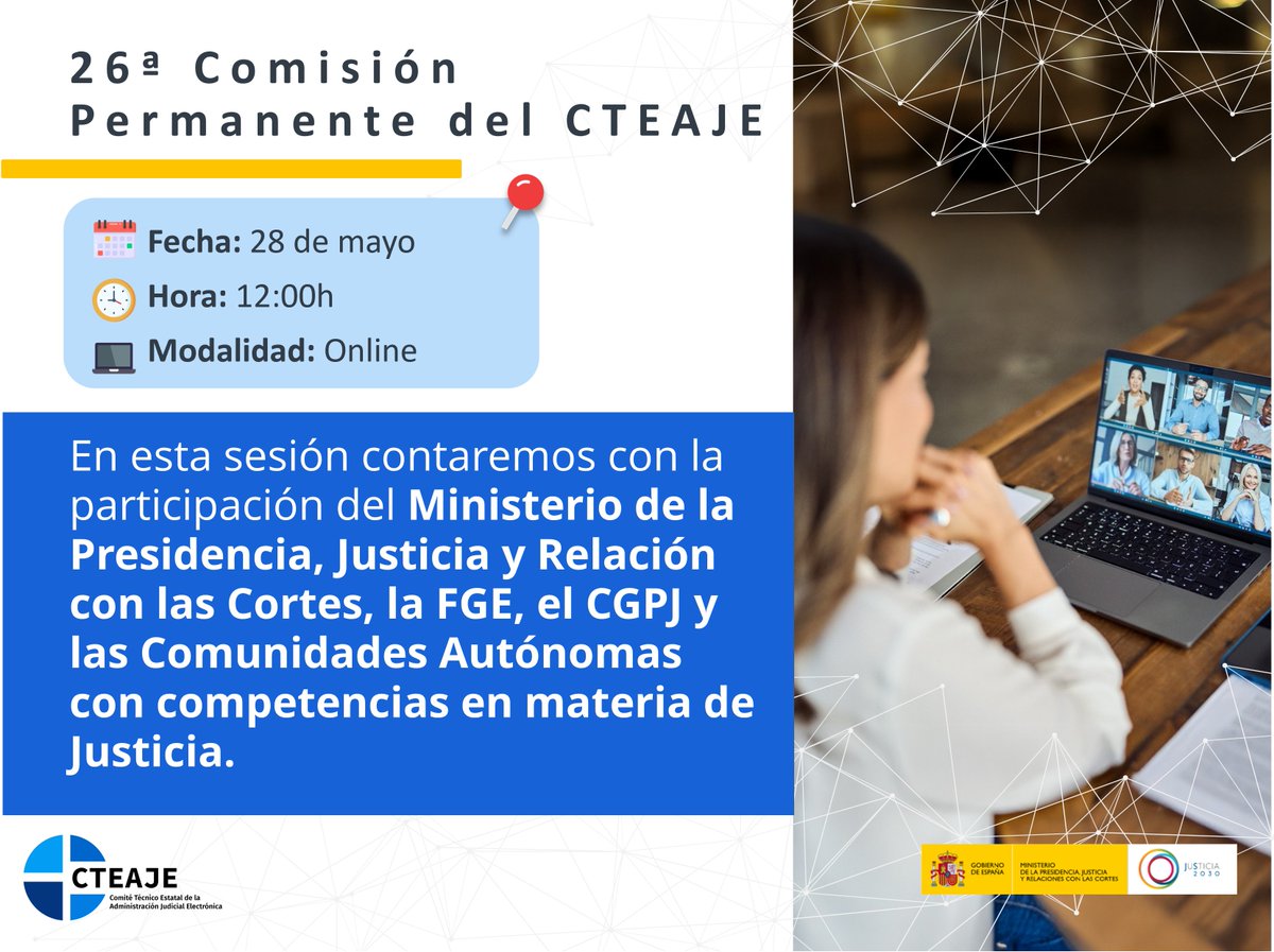 📢A las 12:00h <a href="/aitorcubo/">Aitor Cubo</a> presidirá la 26ª reunión telemática de la Comisión Permanente del <a href="/CTEAJE/">CTEAJE</a>.
