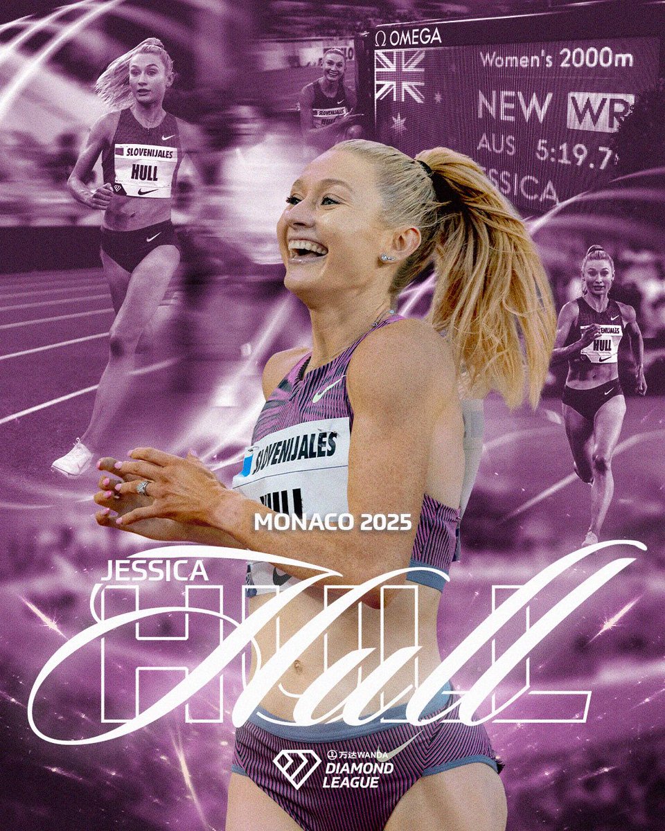 Jessica Hull is back in Monaco! 👸🏼

After her world record performance in the 2000 m last year, the Aussie star returns to the track at Stade Louis-II, this time for a blazing-fast 1000 m. 👀

See you on July 11! 🇲🇨

#MonacoDL <a href="/Diamond_League/">Wanda Diamond League</a>