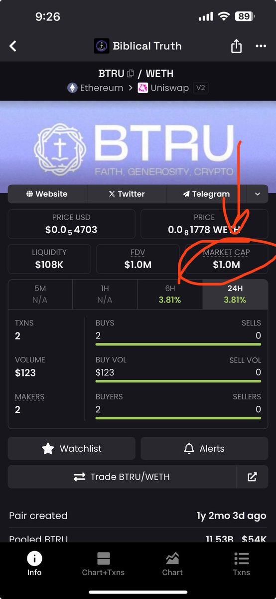 Bible316Truth's tweet image. And there it is! Back to $1mil MC! 🚀🚀🚀

$BTRU 4️⃣✝️❤🌍
#CryptoWithAPurpose