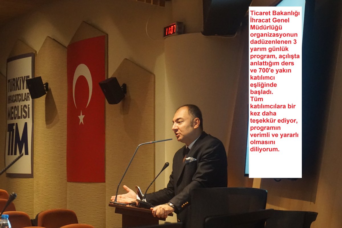 Ticaret Bakanlığı tarafından, İhracat Genel Müdürlüğü organizasyonunda düzenlenen üç yarım günlük program, açılışta anlattığım ilk ders ve 700'e yakın katılımcı ile başladı.
Tüm katılımcılara  tekrar teşekkür ediyor, verimli ve başarılı olmasını diliyorum.