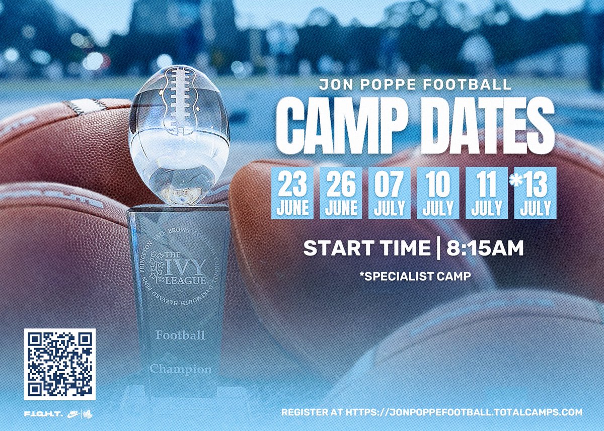 Need to see you in NYC this summer!! Don’t forget to sign up!! #FIGHT 

jonpoppefootball.totalcamps.com/shop/EVENT