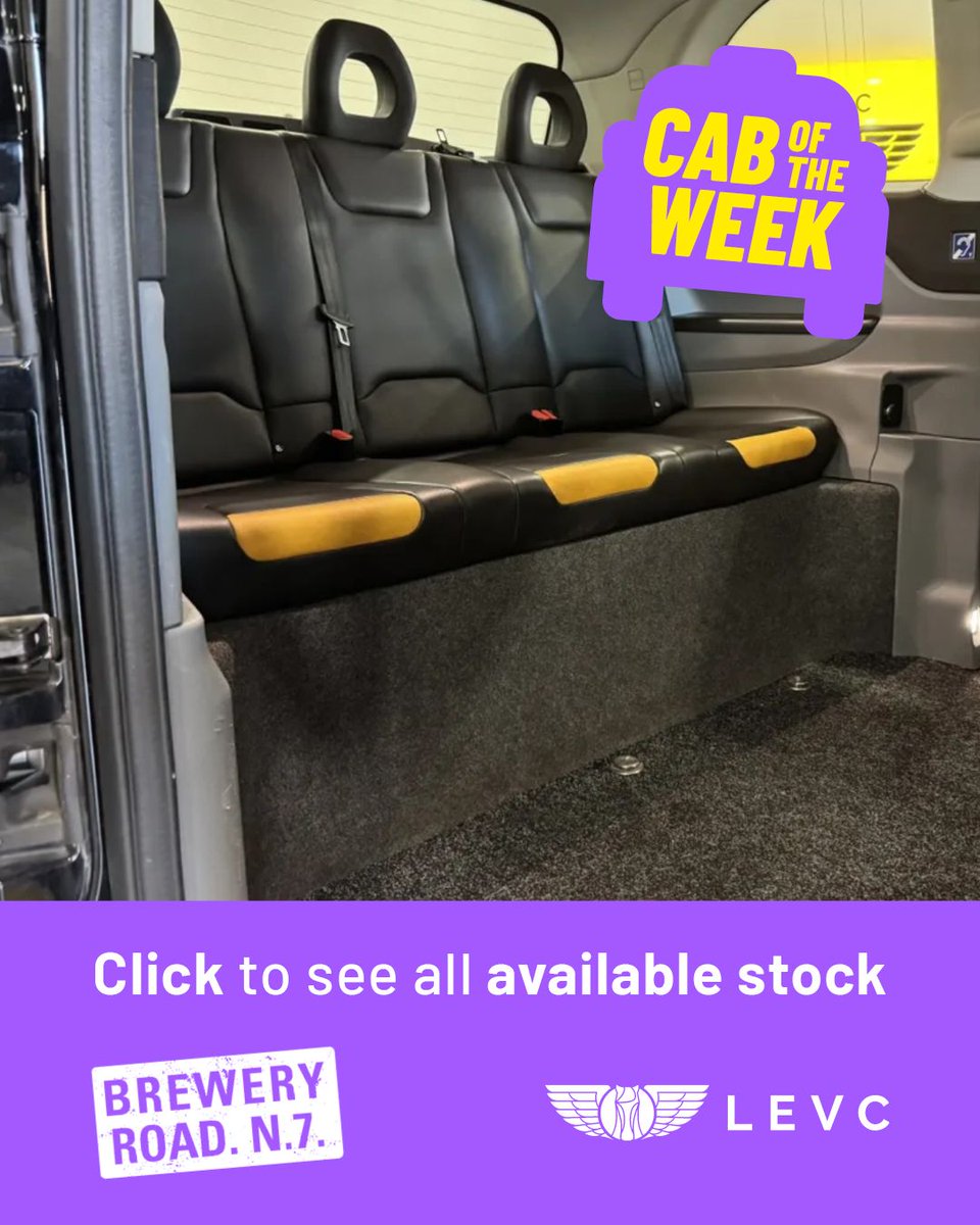 LEVCBreweryRoad's tweet photo. π£ #CabOfTheWeek π£
This head-turning Raven Black 68-plate cab is in good condition with just one previous owner and comes with the following:
β
Carpeted flooring, vinyl seats and a panoramic roof
β
Vista Comfort model
β
Mileage: 135,928
Get your hands on it for just Β£32,455...
Want to find out more? Give our friendly, expert team a call on 020 7700 0888 today.