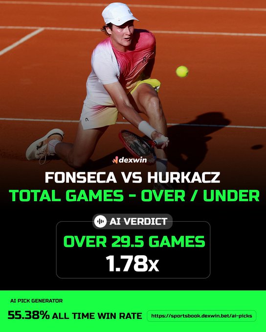 French Open Tennis Predictions, Betting Lines & Odds - Joao Fonseca vs Hurkacz 

Follow @DexWin_Sports for the best Tennis betting odds, Tennis betting picks and Roland Garros Tennis predictions daily 🎾