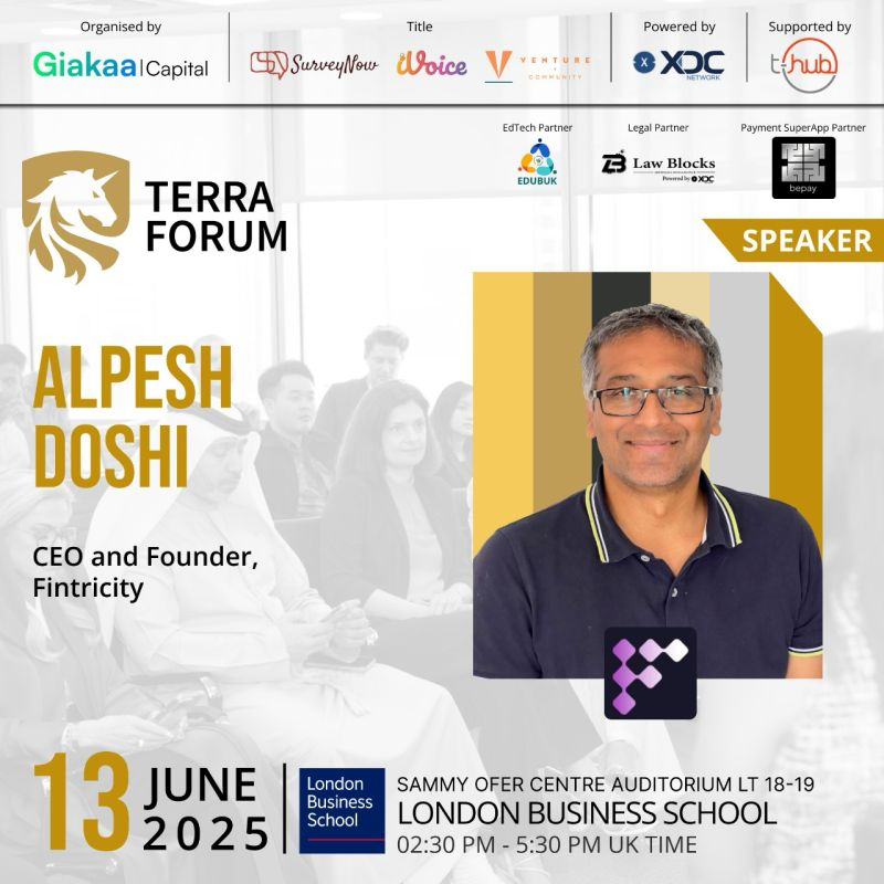 Terra forum (@terraf61936) on Twitter photo Speaker Announcement!
Alpesh Doshi, CEO & Founder at Fintricity, will be joining us at Terra Forum: The London Edition.
June 13 | London Business School <a href="/LBS/">London Business School</a>
Register: uk.events.theterraforum.com Speaker Announcement!
Alpesh Doshi, CEO & Founder at Fintricity, will be joining us at Terra Forum: The London Edition.
June 13 | London Business School <a href="/LBS/">London Business School</a>
Register: uk.events.theterraforum.com