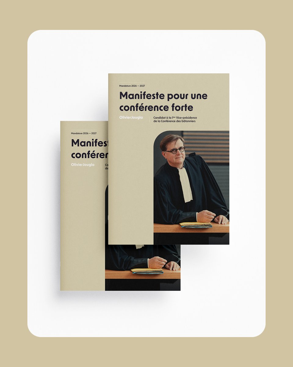 Dans le prolongement de ma candidature à la 1ère Vice-présidence de la Conférence des bâtonniers, j’ai le plaisir de vous annoncer la mise en ligne de mon Manifeste 📷 olivierjougla.fr/#manifeste
<a href="/Conf_Batonniers/">ConférenceBâtonniers</a> 
#Avocats #Manifeste