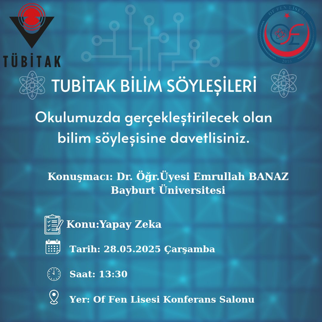 OfFenLisesi's tweet photo. Değerli Misafirlerimiz, Okulumuzda Gerçekleştirilecek Olan Bilim Söyleşisine Davetlisiniz
@ofmem1
@VahapKURT
@karabina_ismail 
@mehmetkaykili 
@lifeisaloft 
@SmeyyeKbhsnoglu 
@brcnkykl 
@bahadiralican61 
@yahyaozkok https://t.co/c02L7Jaa5h