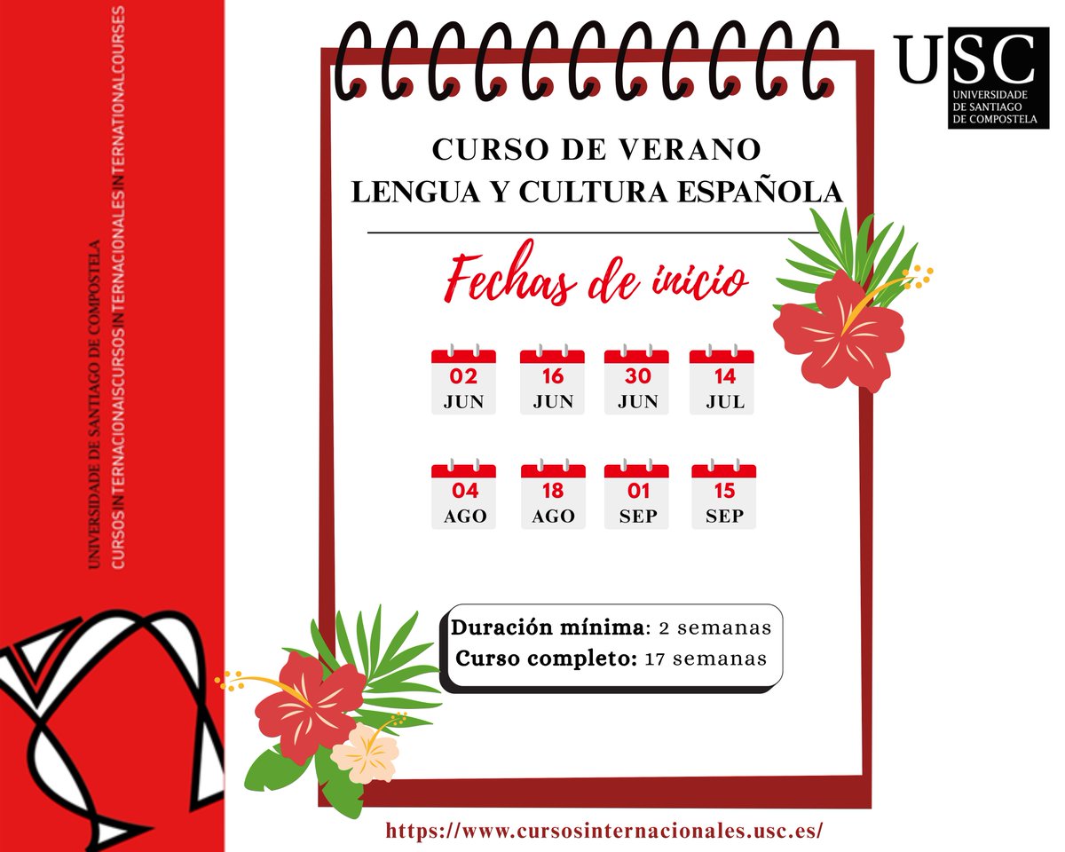 ci_usc's tweet photo. Abierto plazo matrícula Curso de Lengua y Cultura español verano 2025. Consulta nuestra página web https://t.co/AlPsO783gQ https://t.co/ucVWHmwCFJ