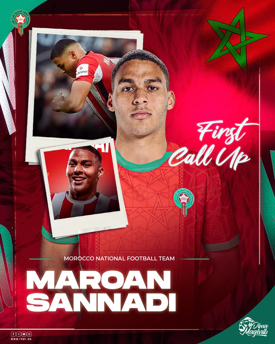 مرحباً بمروان سنادي في المنتخب الوطني 🤩

A warm welcome to our 𝗟𝗜𝗢𝗡 Maroan Sannadi in our National Team 🦁

#DimaMaghrib 🇲🇦