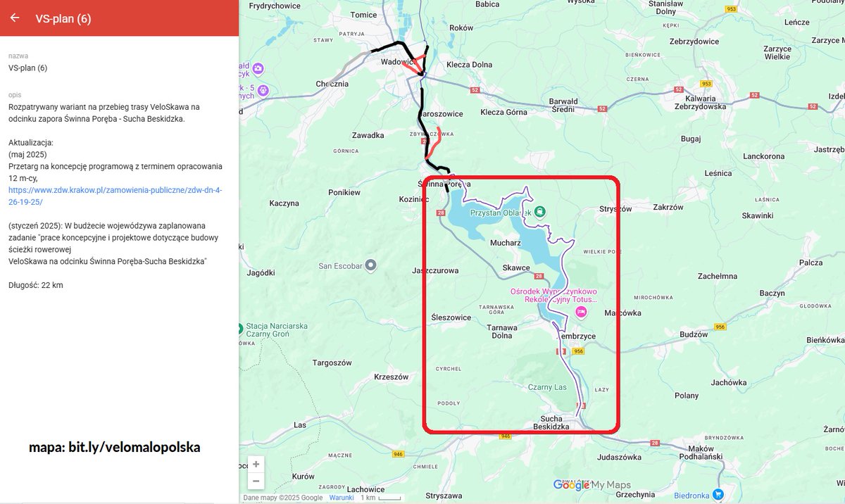 Większość ofert w przetargu na opracowanie koncepcji programowej na odcinek #VeloSkawa Świnna Poręba - Sucha Beskidzka z kwotami poniżej zakładanej, więc jak wszystko dobrze pójdzie, to za rok będzie wiadome na co dokladnie ogłaszać kolejny etap projekt/budowa ( 2027-28).