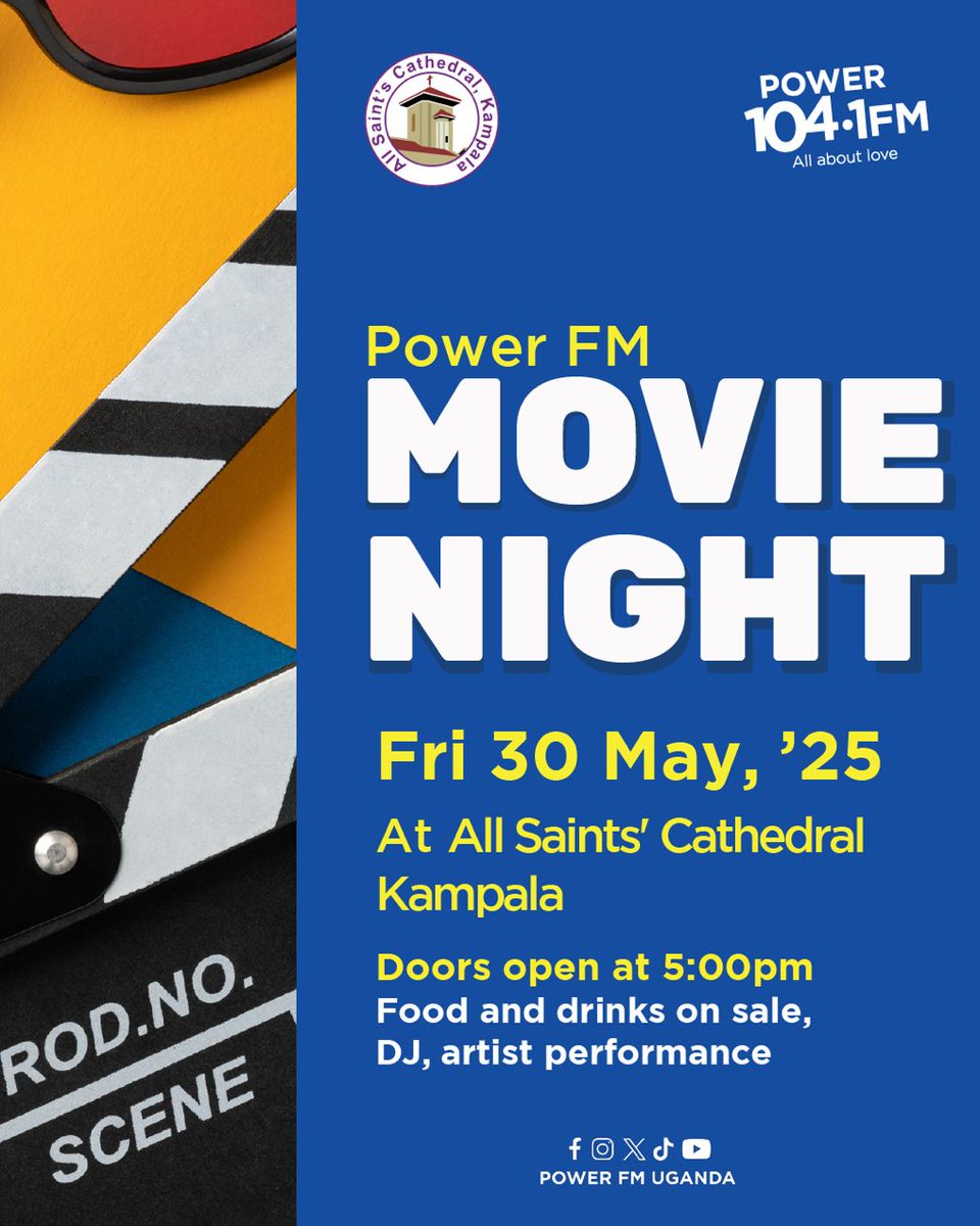 All Saints' Cathedral, Kampala (@allsaintskla) on Twitter photo We invite you to join us for a movie night <a href="/allsaintskla/">All Saints' Cathedral, Kampala</a> hosted by <a href="/powerfmuganda/">Power 104.1 FM</a> happening on Friday, 30th May 2025. Doors open at 5:00pm. Come with a friend !!
#MovieNight #AllAboutLove #PowerFMUganda We invite you to join us for a movie night <a href="/allsaintskla/">All Saints' Cathedral, Kampala</a> hosted by <a href="/powerfmuganda/">Power 104.1 FM</a> happening on Friday, 30th May 2025. Doors open at 5:00pm. Come with a friend !!
#MovieNight #AllAboutLove #PowerFMUganda