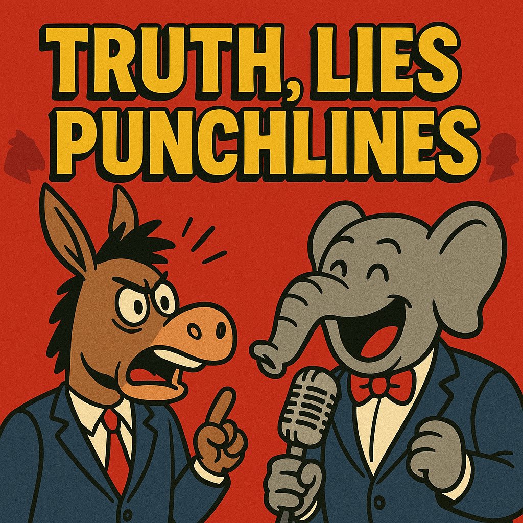 real_seanadams's tweet image. Politics is about to get punched in the face.
Introducing Truth, Lies &amp;amp; Punchlines — a new Twitter space serving political satire hotter than a filibuster meltdown.

Premieres Monday, June 2 @ 8PM CST
Live. Unfiltered. Hilarious.
#TruthLiesPunchlines #PoliticalComedy