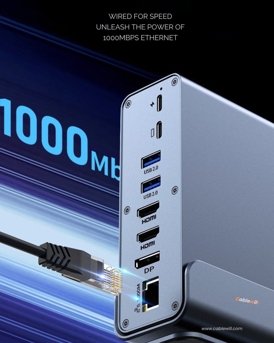 YueNancy1's tweet image. Tired of unstable Wi-Fi when editing and uploading large files?
This 15-in-1 dock with gigabit Ethernet gave the wired speed— fast, smooth, and reliable.
#1000M Docking Station#
#gigabit Ethernet hub#
#Multiport Adapter#
#MacBook Pro Dock#
#Type-C Docking Station#
#Cablewill#
