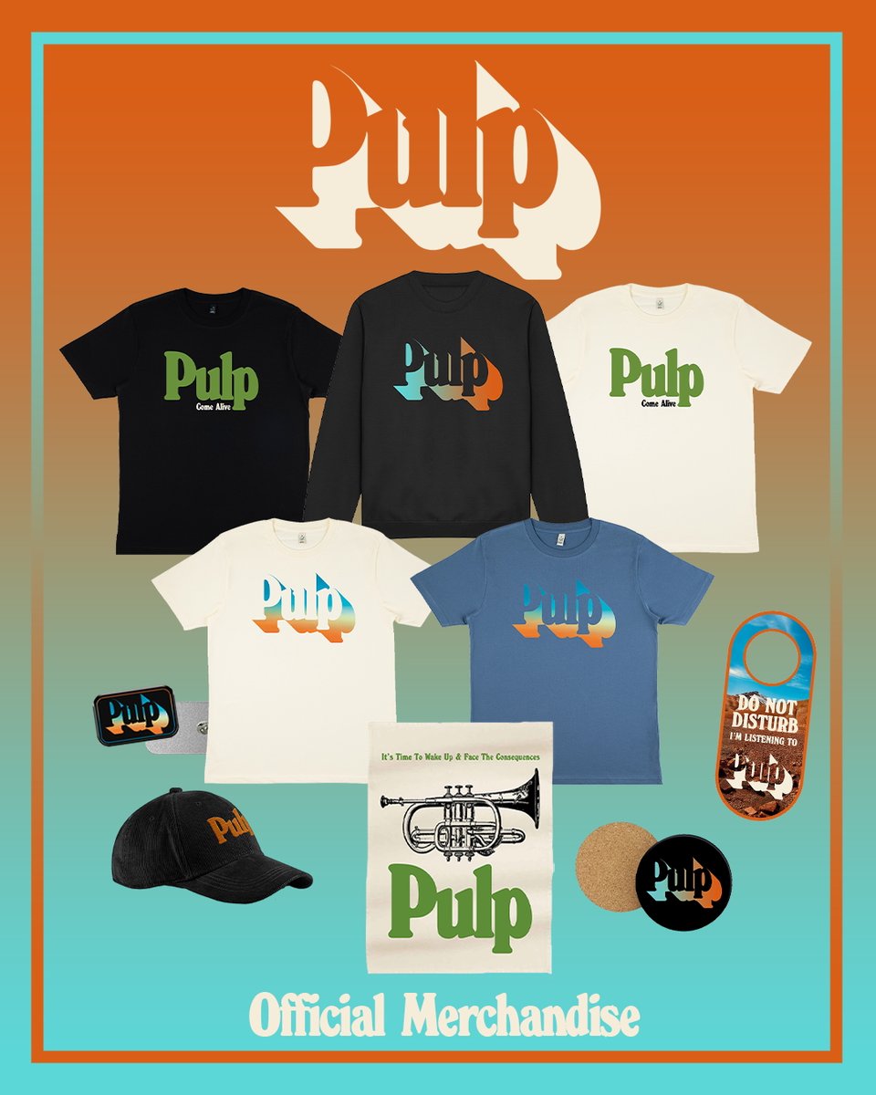 New Pulp merch drop. pulp-uk.myshopify.com
[temporary link until 7 June]
The "Get More" shop is still at pulpofficial.co.uk