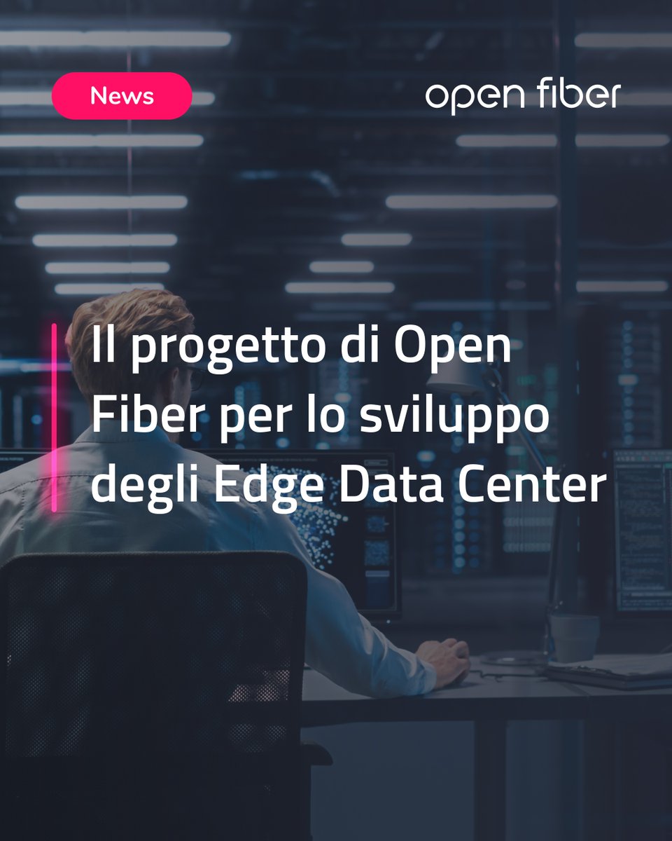 OpenFiberIT's tweet image. Con #OpenFiber sta per nascere una rete di #EdgeDataCenter distribuiti sul territorio e connessi in #fibraottica. Perché la #digitalizzazione del Paese passa anche dalla decentralizzazione dei nodi della rete.

Leggi la news e scopri di più 🔗 openfiber.it/media/news/ope…