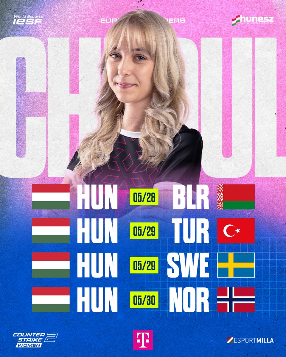 PPanka (@ppanka29) on Twitter photo Tomorrow our national team bootcamp kicks off, including the IESF qualifiers. Super excited and ready to fight for that LAN final spot in Kosovo! 🤩🇭🇺
<a href="/HUNESZ/">Hungarian Esports Federation</a> <a href="/iesf_official/">IESF</a> <a href="/telekomHU/">Telekom HU</a> Tomorrow our national team bootcamp kicks off, including the IESF qualifiers. Super excited and ready to fight for that LAN final spot in Kosovo! 🤩🇭🇺
<a href="/HUNESZ/">Hungarian Esports Federation</a> <a href="/iesf_official/">IESF</a> <a href="/telekomHU/">Telekom HU</a>