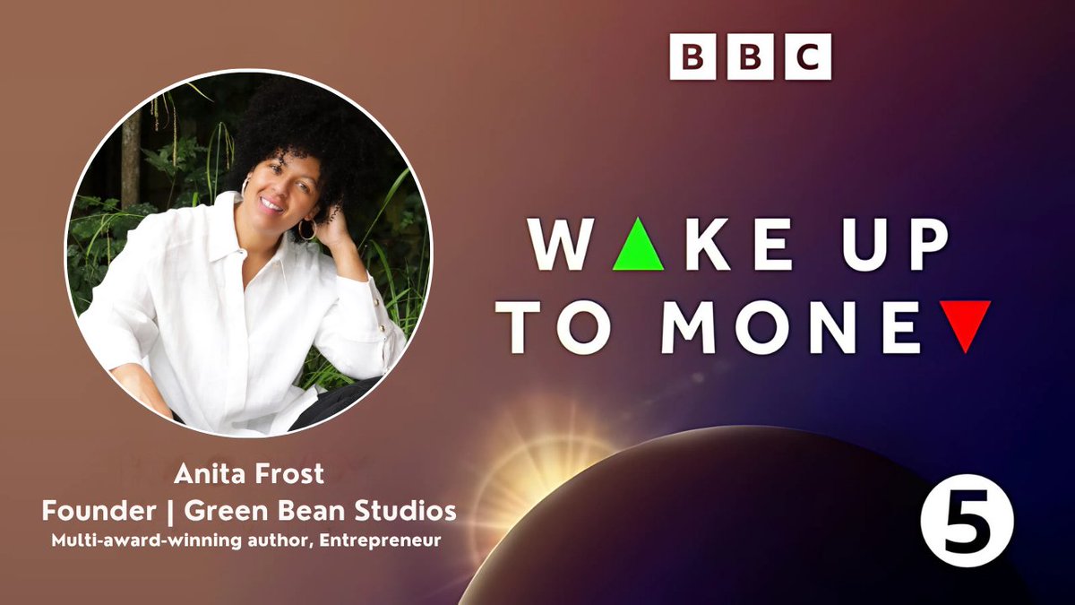 ⚠️Don't miss⚠️ <a href="/anitafrost/">Anita Frost</a>, founder of <a href="/GBStudios_/">Green Bean Studios</a> , on BBC Studios Radio 5 Live's Wake Up To Money breakfast ☕ show tomorrow morning. Tune in live at 5:00 am📻or catch up later 🔊 using the link below:
[bbc.co.uk/programmes/b00…]
#economy #businessnews #womeninbusiness