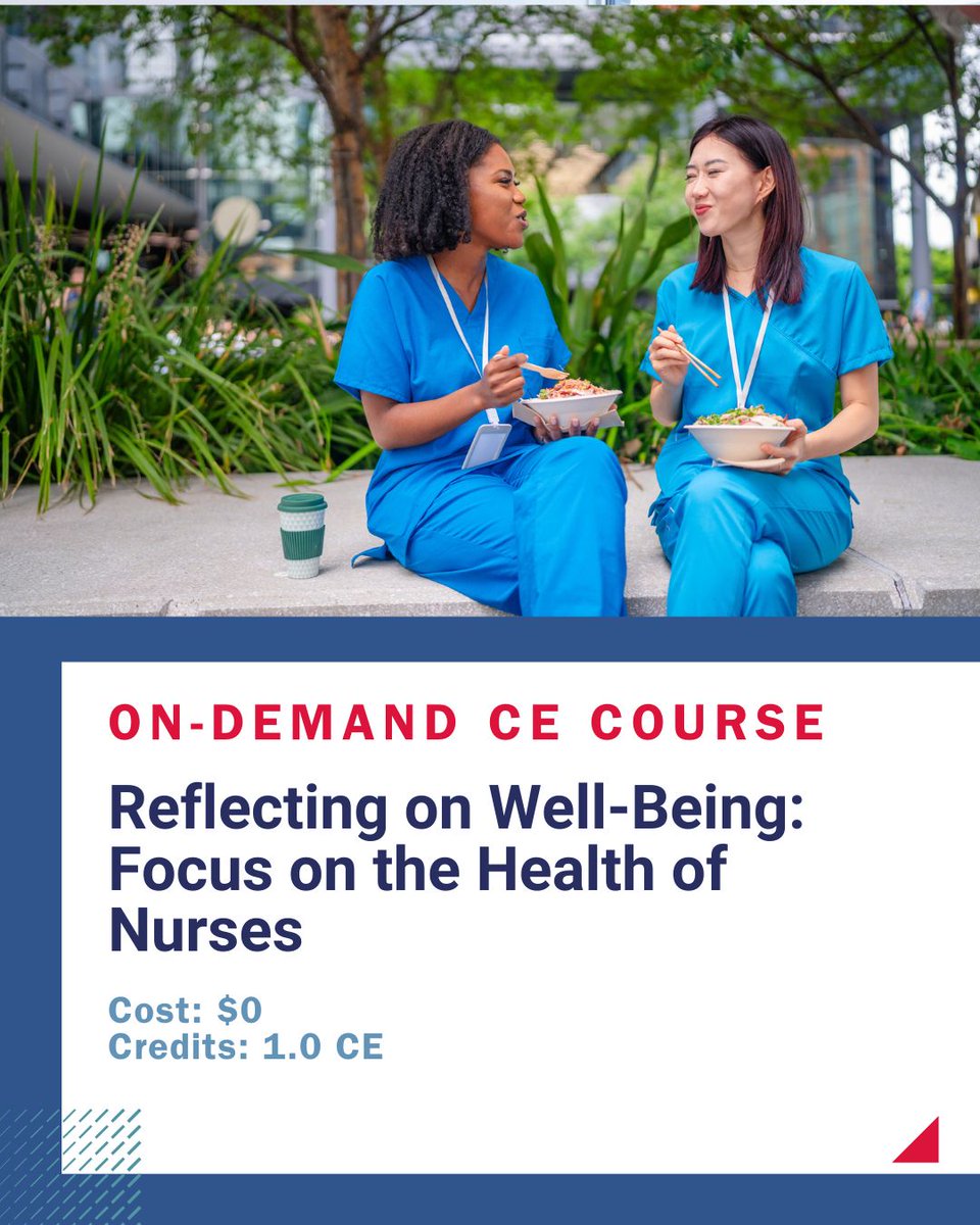 HeartNurses's tweet image. So, who's caring for you?
Learn how to foster resilience, find balance, and support your well-being in our free CE course: Reflecting on Well-Being: Focus on the Health of Nurses. Invest in yourself to care better for others: bit.ly/4kyX7D3