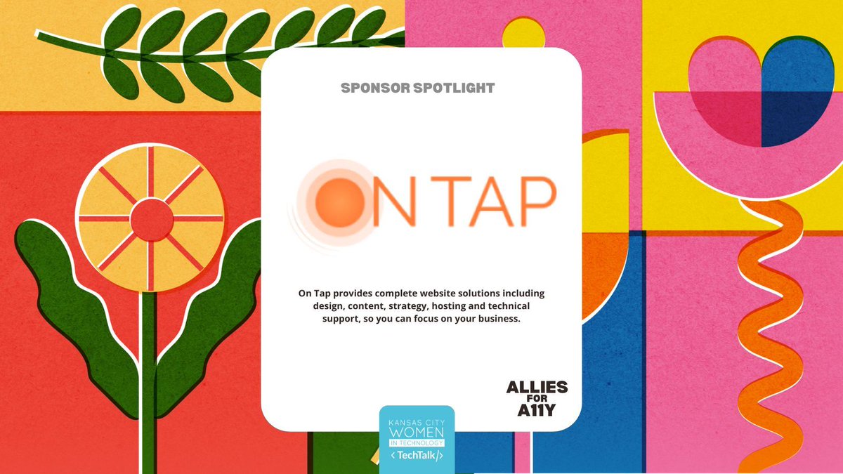 Thank you to NBKC and On Tap for helping us make space for A11Y in tech. Check out the amazing work they are doing!

NBKC — nbkc.com
On Tap — buff.ly/DzMBvUE

Join us at 6PM, Thursday, May 29th at NBKC!

Register here - buff.ly/Wh167gi