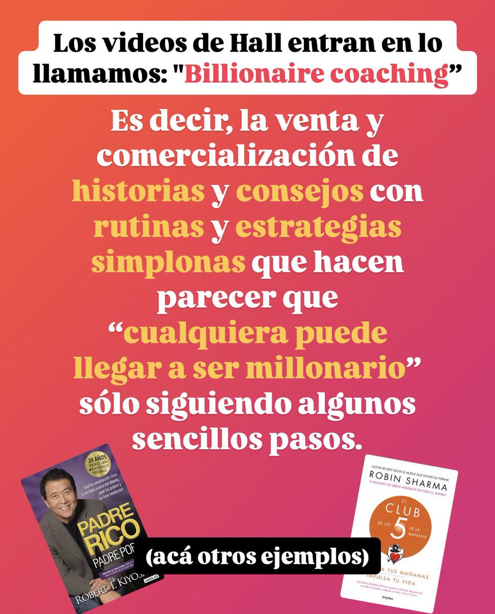 GatitosVsDesig's tweet photo. Miau. En la columna de esta semana (acá pueden leer: https://t.co/zZloUSPQ63), “La rutina del éxito: ¿Por qué los ricos creen que son ricos?”, usamos de ejemplo a nuestro amigo Ashton Hall (sí, el de las rutinas extremas en Tiktok) para hablar de las mentiras del billionaire coaching...

El problema con las mentiras de las supuestas rutinas del éxito es la soberbia que genera en los ricos: Una persona que nació rica puede realmente llegar a creer que su riqueza se debe a que madruga, hace ejercicio y mete su cara en agua con hielos.

Al mismo tiempo, invisibiliza el que sólo 3% de las personas que nacen dentro del 20% más pobre logra, a lo largo de su vida, ascender al 20% con mayores ingresos, independientemente de sus méritos, supuesto "talento", esfuerzo, o si siguen las rutinas de Ashton Hall o de Padre Rico Padre Pobre.