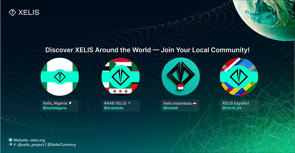 Xelis Currency (@xeliscurrency) on Twitter photo 🌍 Discover the XELIS movement worldwide! XELIS is currently looking for more country specific ambassadors to run communities, inquire with us! Especially countries in Asia!
Join your local community and connect with XELIS users near you:
Nigeria: <a href="/XelisNigeria/">Xelis_Nigeria 🇳🇬</a>
Arab Countries 🌍 Discover the XELIS movement worldwide! XELIS is currently looking for more country specific ambassadors to run communities, inquire with us! Especially countries in Asia!
Join your local community and connect with XELIS users near you:
Nigeria: <a href="/XelisNigeria/">Xelis_Nigeria 🇳🇬</a>
Arab Countries