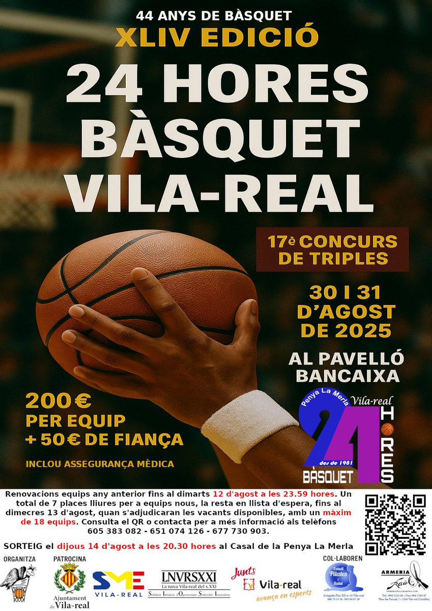 Oberta la inscripció a les 24 Hores de Bàsquet (consulta les condicions) #24Hores2025