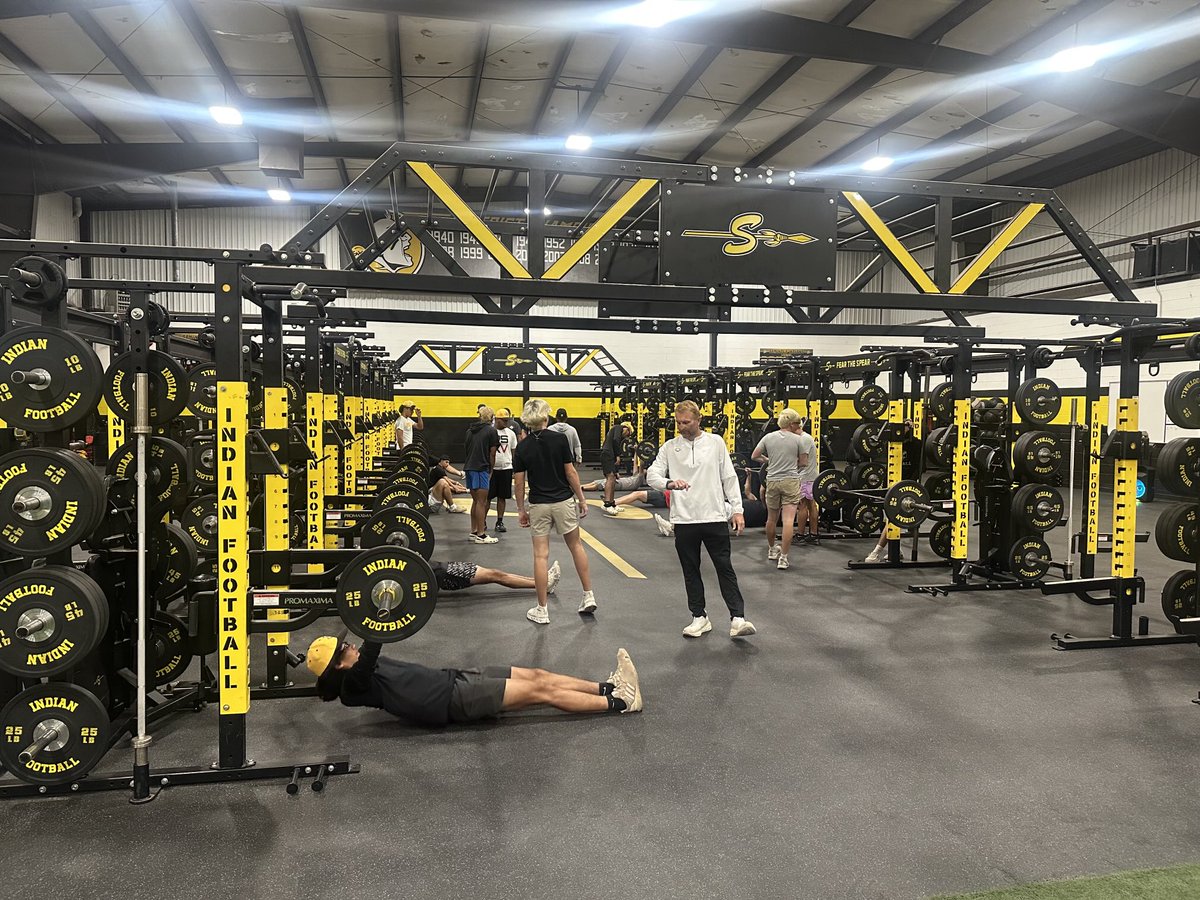 Baseball team working out this morning. These guys earn their success. Go Indians!!