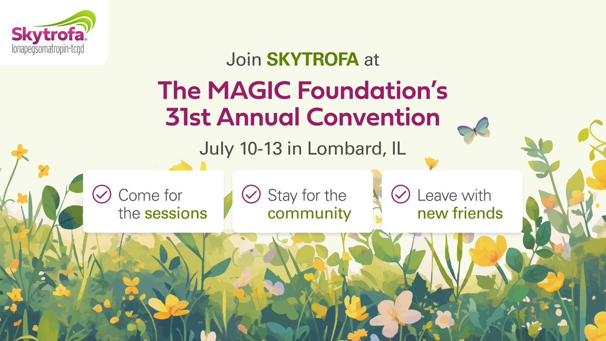 We’re proud to support the MAGIC Foundation community! 📷 Meet us at #MAGIC2025 at the SKYTROFA® (lonapegsomatropin-tcgd) booth.