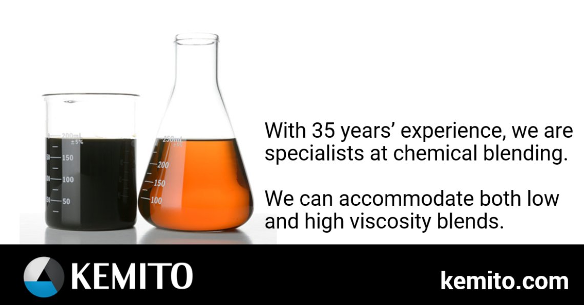 With 35 years’ experience, we are specialists at #ChemicalBlending.

We can accommodate both low and high viscosity blends.

Connect with our team:
+31 168 745 002
info@kemito.com

kemito.com/specialist-ser…

#ISOtank #ChemicalBlending #Chemicals