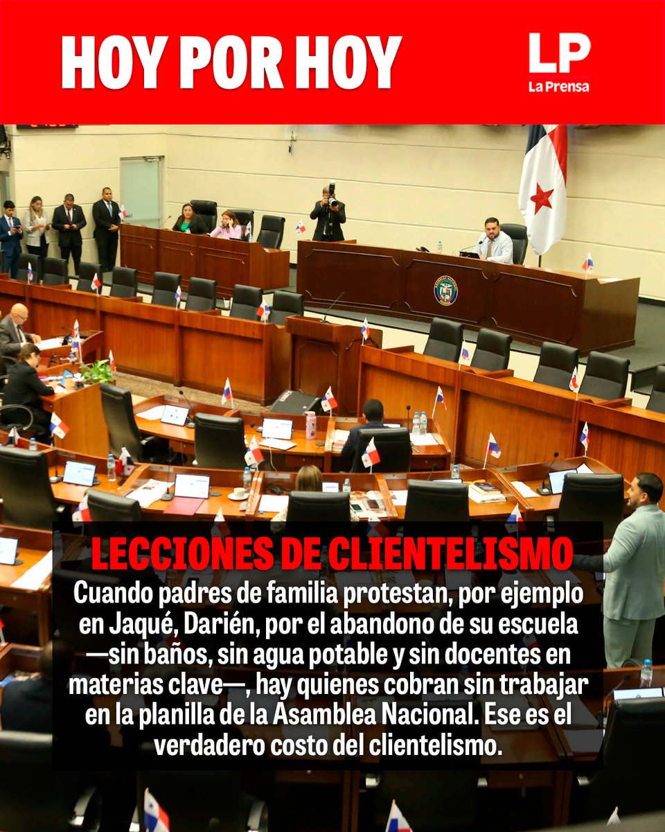 prensacom's tweet photo. Mientras miles de jóvenes intentan estudiar en medio de un sistema paralizado por huelgas docentes —que ya acumulan semanas sin clases en escuelas oficiales—, los fondos públicos siguen alimentando redes de favores políticos disfrazadas de nombramientos.

Lee el Hoy por Hoy en https://t.co/uqq80k3cb7