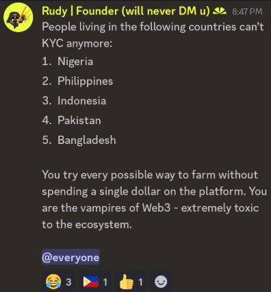 aphkenneth's tweet photo. 🧛 TOP 5 VAMPIRES OF WEB3 🧛

What project is this so we can mass report? hahaha

Uy pilipiiiiiiiiiins moment 🇵🇭 https://t.co/DBiq1uwlGk