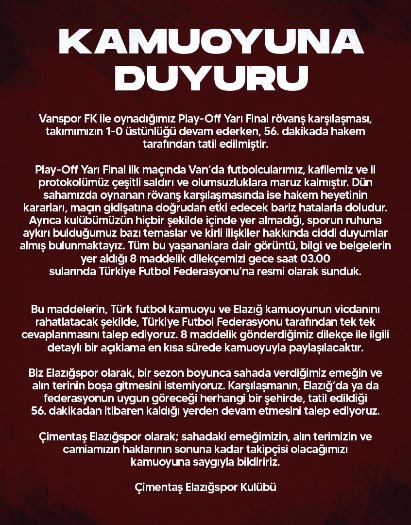 📌 KAMUOYUNA DUYURU