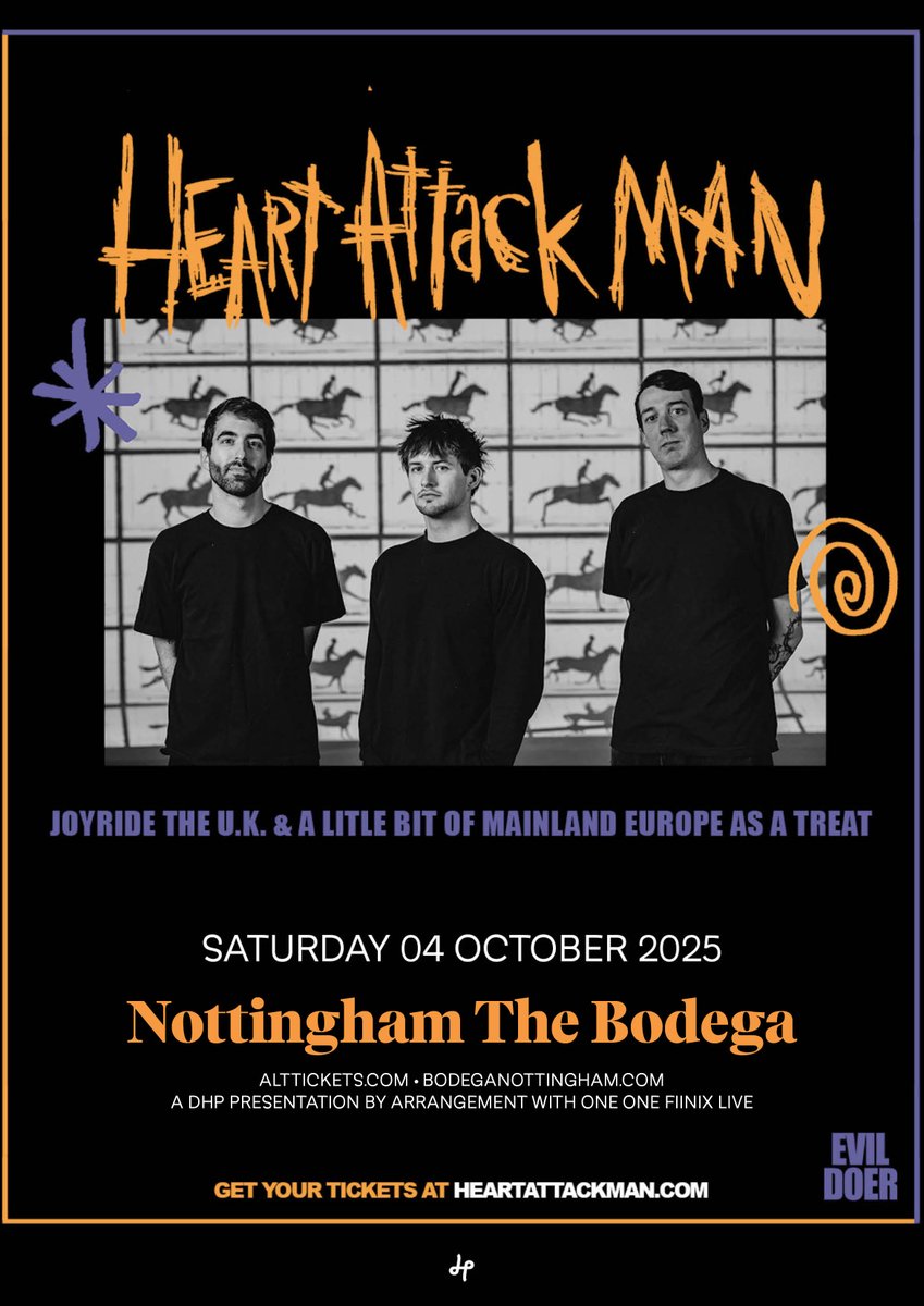 DHP Family (@dhpfamily) on Twitter photo Ohio punk rock band, Heart Attack Man, will be playing <a href="/bodeganotts/">The Bodega</a> on Saturday 4th October!
Tickets on sale this Friday, set a reminder via tinyurl.com/mrtyeka3. Ohio punk rock band, Heart Attack Man, will be playing <a href="/bodeganotts/">The Bodega</a> on Saturday 4th October!
Tickets on sale this Friday, set a reminder via tinyurl.com/mrtyeka3.