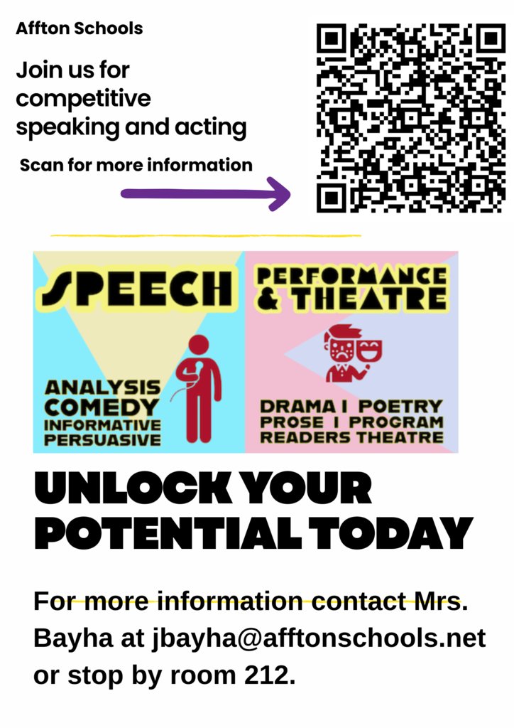 Our Speech and Debate team is growing and we want you to be a part of it. Information attached