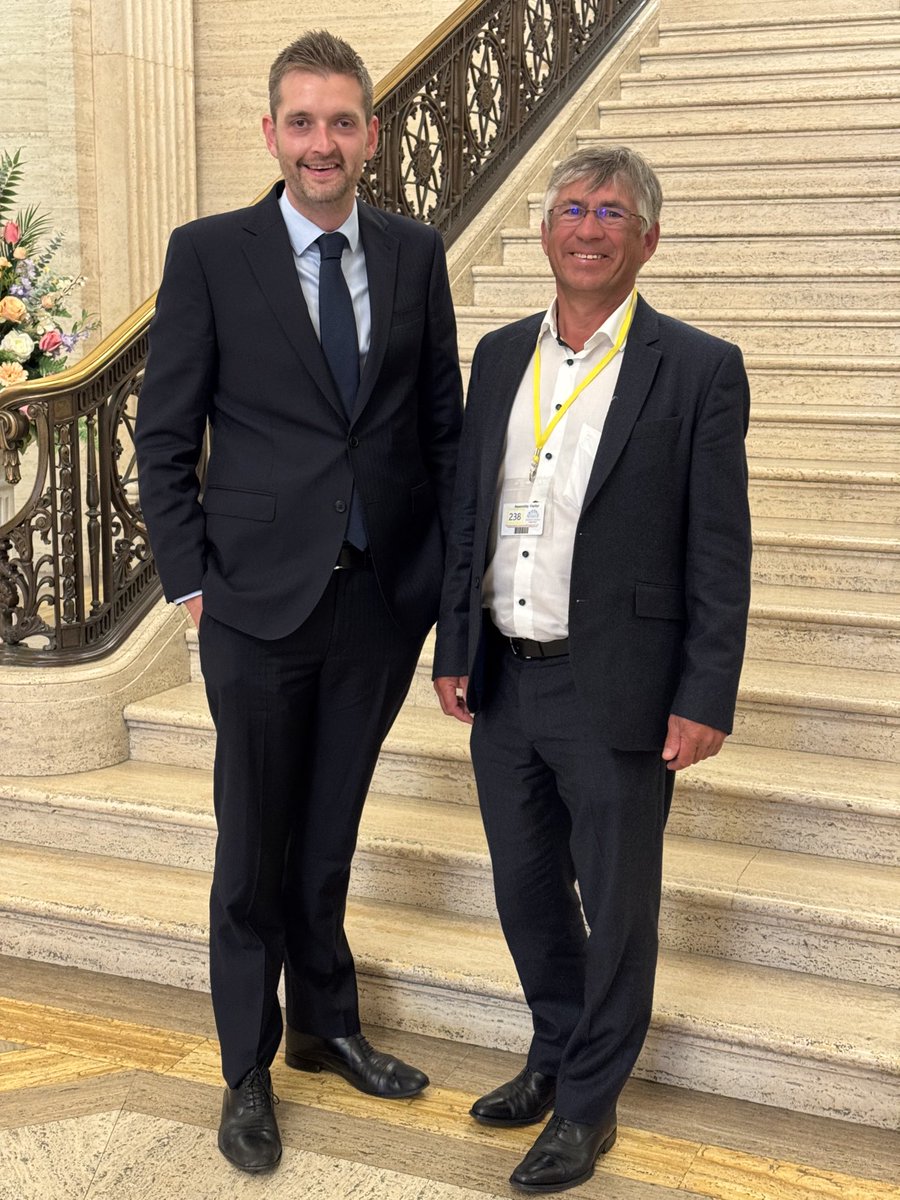 A busy day at Stormont and a pleasure to share ⁦<a href="/apstalk/">APS</a>⁩ ‘s challenges and priorities in our 30th anniversary year with Economy Committee chair ⁦<a href="/PhillipBrett21/">Phillip Brett</a>⁩ - shown here with APS President Mark Snelling.
