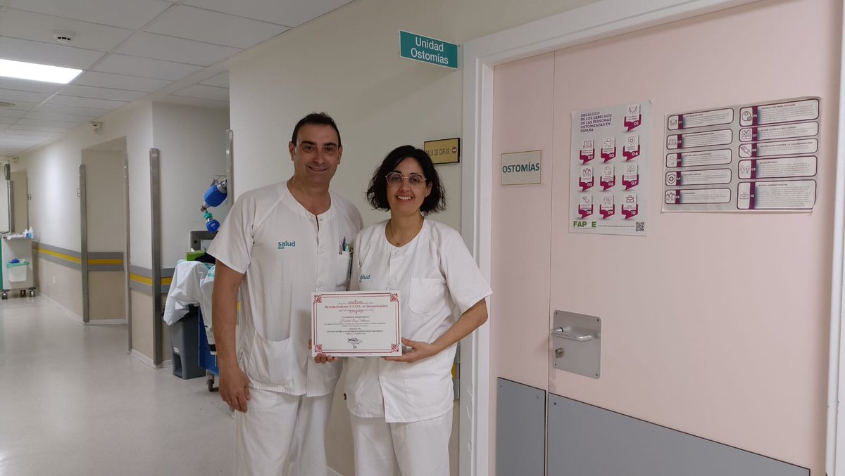 🫶El Hospital Universitario Royo Villanova, reconocido por su compromiso con la humanización de los cuidados de pacientes ostomizados.

✅El sello ha sido otorgado por la Sociedad Española de Enfermería en Estomaterapia.

🔗f.mtr.cool/iftkkyhems