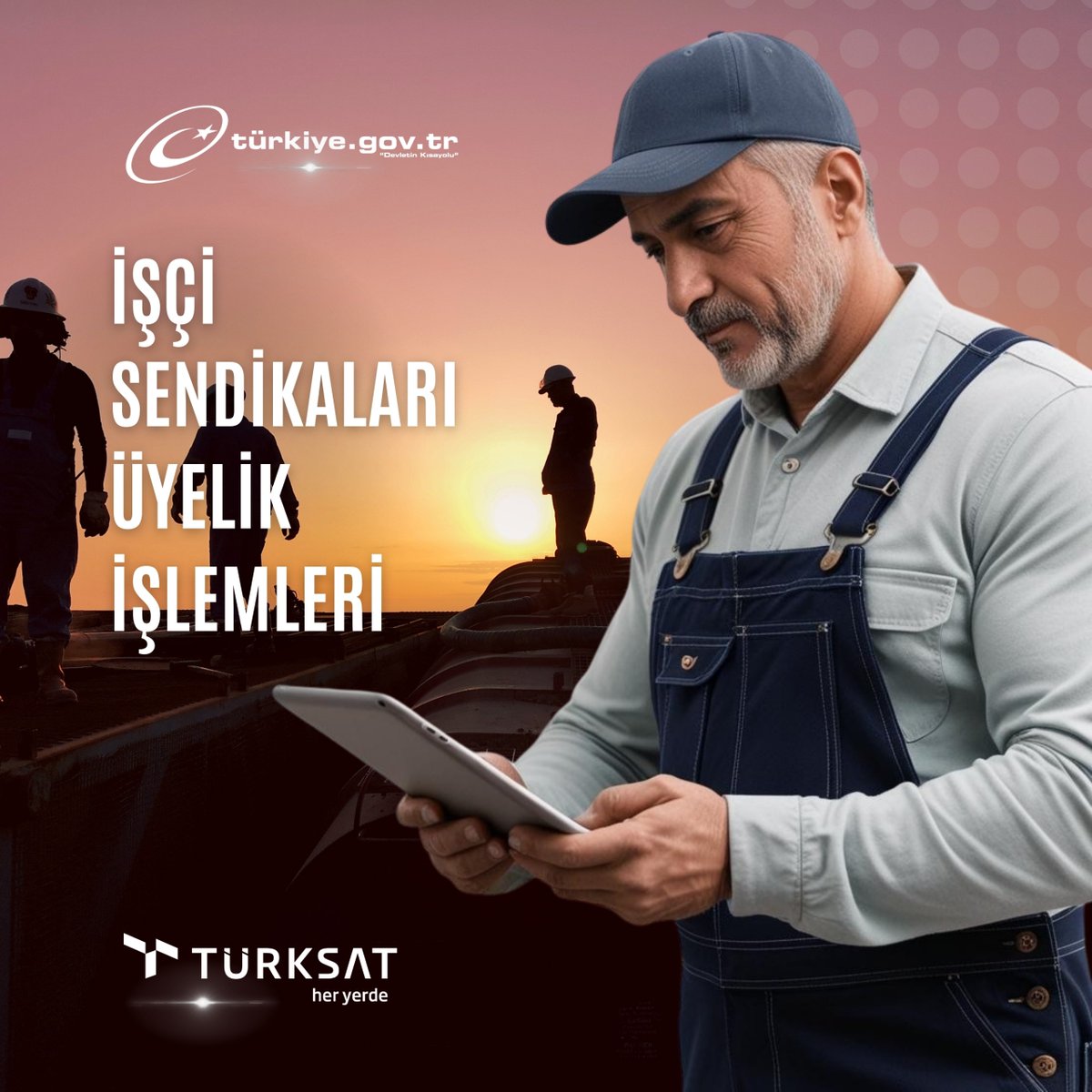👷‍♂️ İşçi Sendikaları Üyelik İşlemleri e-Devlet Kapısı'nda.

✅ İşçi sendikalarına üyelik başvurusu,  
✅ Mevcut üyelik bilgilerini görüntüleme,  
✅ Üyelik sonlandırma işlemlerini güvenli ve hızlı şekilde gerçekleştirebilirsiniz.

 ⚡e-Devlet Kapısı ile hayatı kolaylaştırın.

🔗