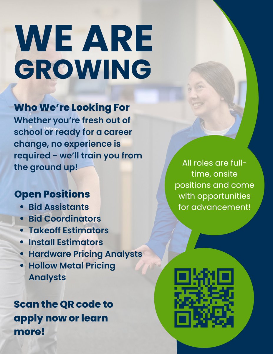 We’re growing and we’re bringing opportunity with us! LaForce is proud to announce newly created positions at our Green Bay, WI location to support our expanding market in Tampa, FL. This is your chance to build a career with one of the leading names in the construction industry.