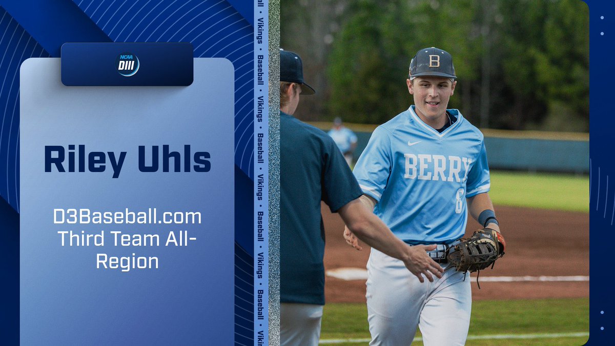 Berry College Baseball (@bc_baseball) on Twitter photo Congrat to Riley Uhls for being name to D3Baseball.com third team All Region! Congrat to Riley Uhls for being name to D3Baseball.com third team All Region!