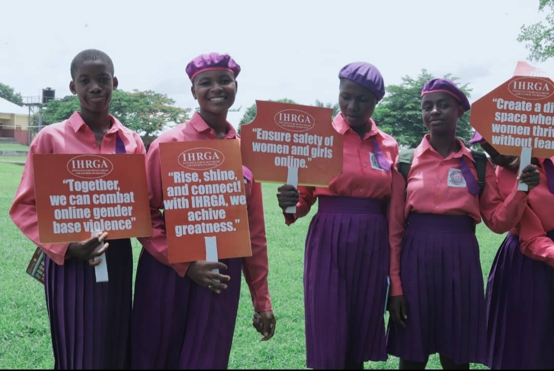 IHRGA24's tweet photo. Children are the leaders of today, making it essential to cultivate their leadership skills, particularly in critical thinking and problem-solving, as we navigate the rapidly evolving digital landscape. 

To celebrate Children’s Day with a focus on quality education and skills development, we launched a campaign at Government Girls College Makurdi Benue State aimed at promoting digital💻🖥️⌨️ safety, especially for young girls. 

This initiative is part of our "Stay Informed, Stay Safe Online" project. Our digital safety awareness campaign seeks to amplify voices against tech-facilitated gender-based violence, which includes issues like cyberbullying and harassment from misogynistic groups that often silence women and girls online.

The sensitization exercise specifically targets high school learners, empowering young girls with digital safety tools so they can engage online confidently and without discrimination.

Looking ahead, we are excited to strengthen our campaign by establishing digital clubs in schools. These clubs will further develop both learners and educators in essential digital safety tools, helping them navigate the online ecosystem effectively.

#digitalright #OGBV #SustainableFuture #sdgs #childrenday #shareddigitallearning #digitalsafety #digitalsafetymatters #digitalsafetyforkids