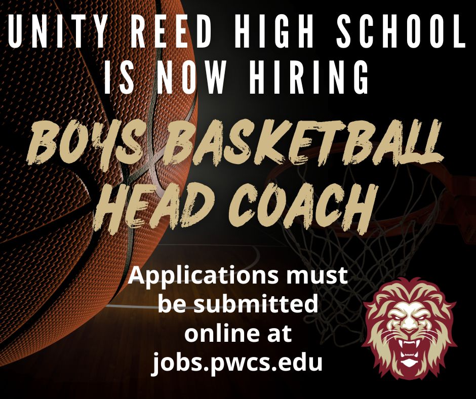 Unity Reed is actively seeking a Boys Basketball Head Coach!
Interested applicants must apply online at the link below...
jobs.pwcs.edu/workspace/wSpa…