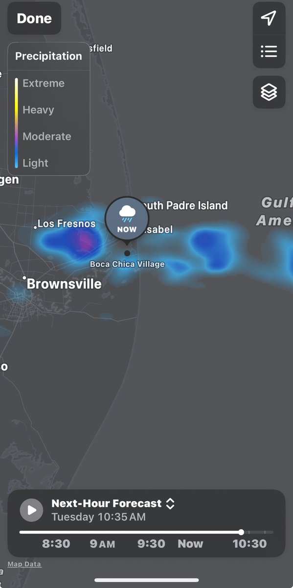 Weather at Starbase should be clear for tonight’s launch. Raining now, but expected to stop around 12.
