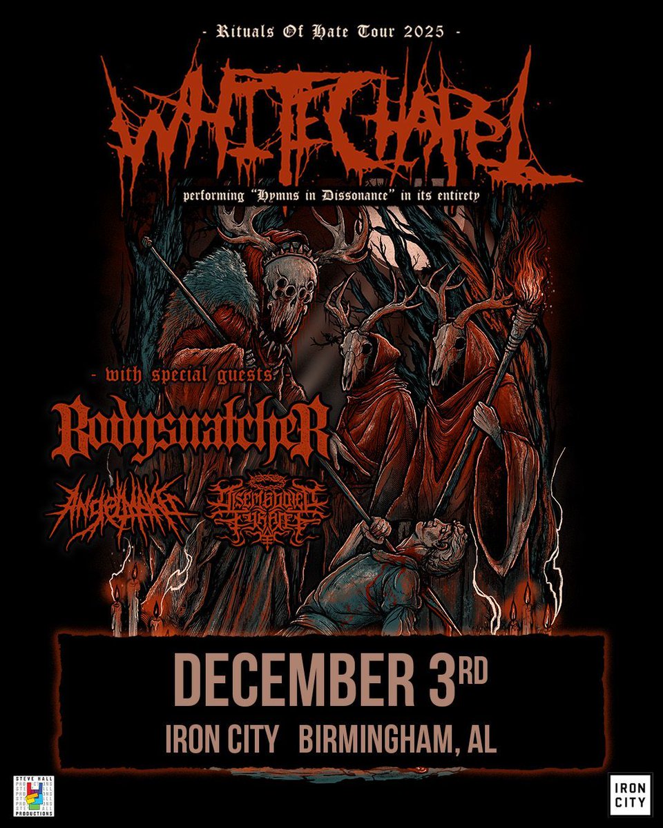 Whitechapel is coming to rip the socks off of Iron City on 12.3! ⚰️ ☠️  Set your alarms! Tickets go on sale this FRIDAY, 5.30 at 10am.