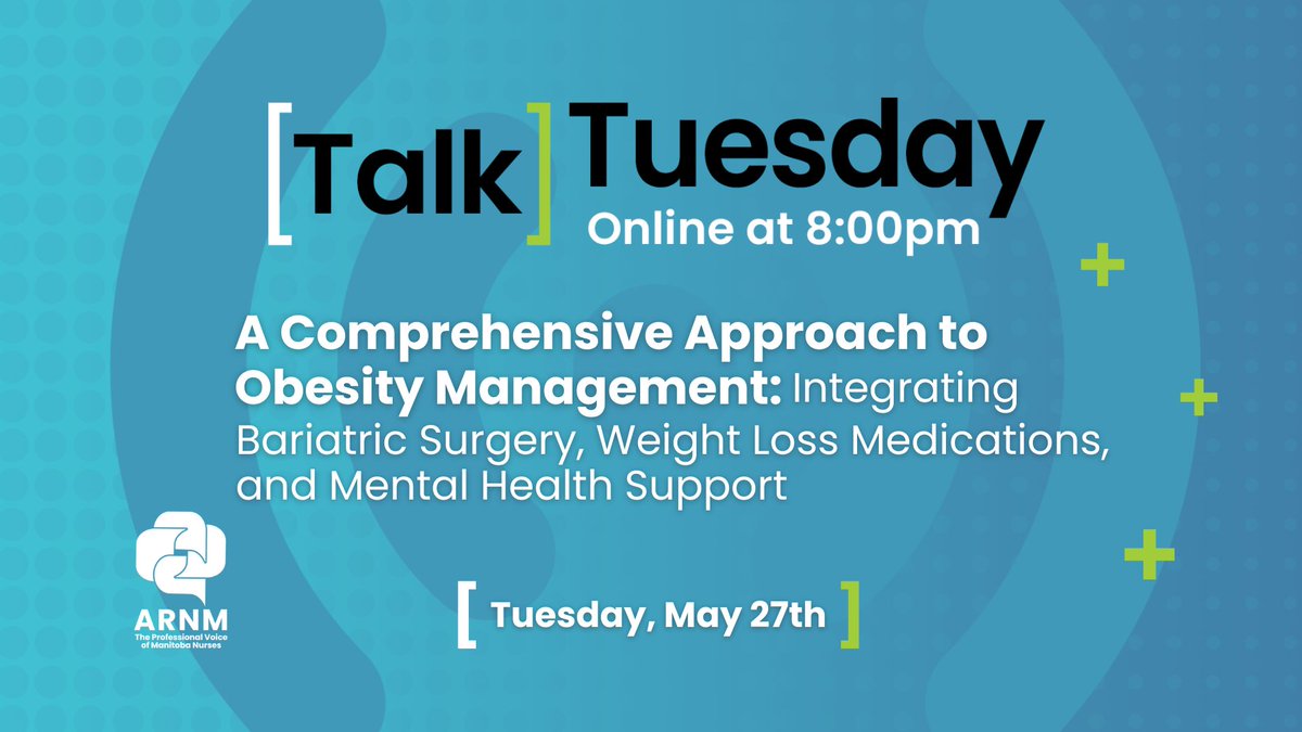 Tonight's Talk Tuesday dives into holistic obesity care - surgery, weight loss meds &amp; mental health in one thoughtful session. 

Register now: us02web.zoom.us/webinar/regist… 

#ARNM #TalkTuesday #Nurses #Nursing