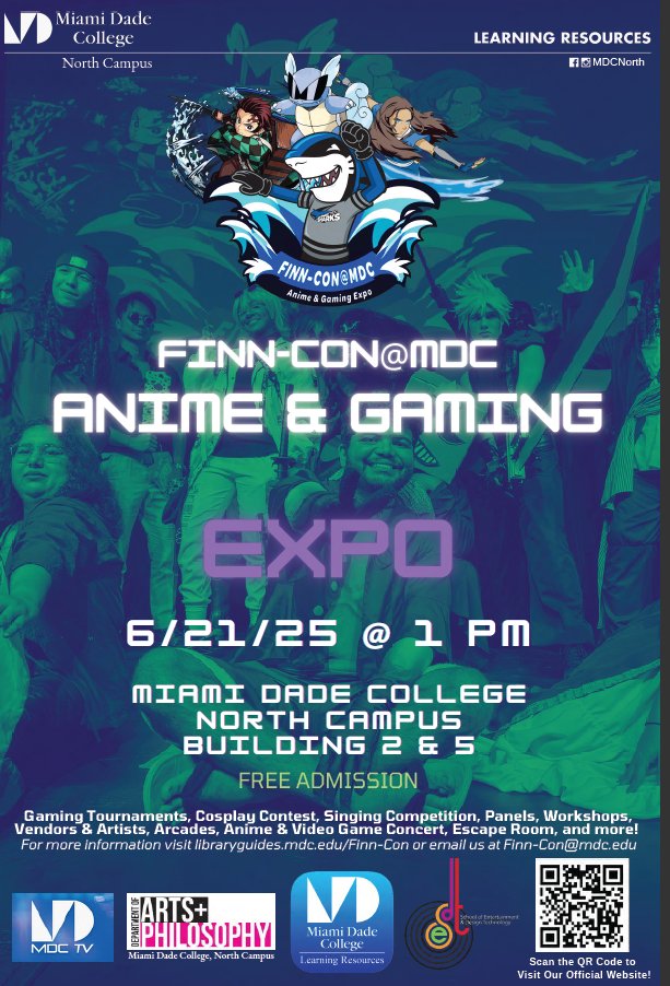 M-DCPS STEAM (@mdcpssteam) on Twitter photo Calling all e-sports fans. Finn-Con@MDC is coming soon. #MDCPSSTEAM Calling all e-sports fans. Finn-Con@MDC is coming soon. #MDCPSSTEAM