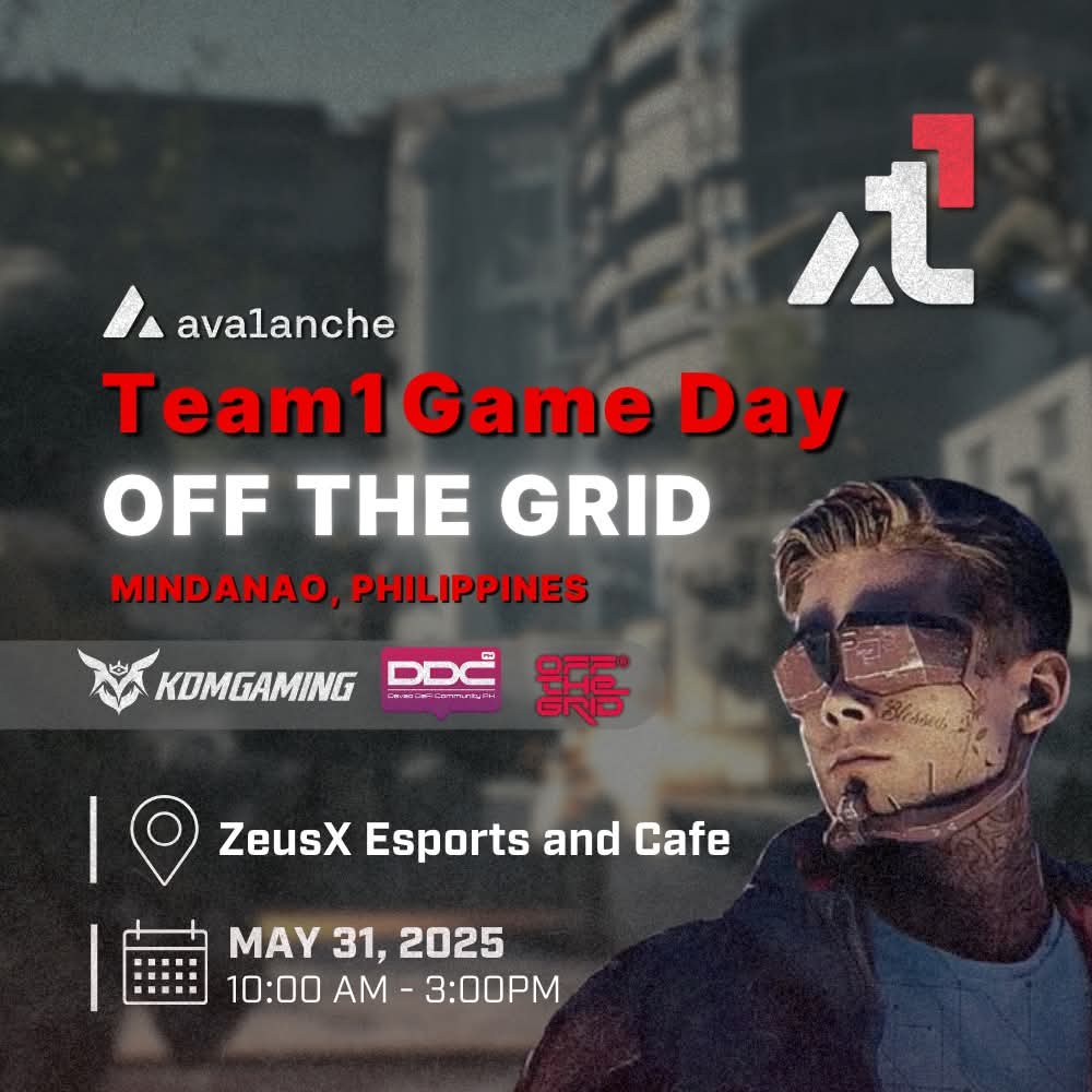 KDMGaming_'s tweet photo. 𝗧𝗘𝗔𝗠𝟭 𝗚𝗔𝗠𝗘 𝗗𝗔𝗬! 🙌

Are you ready to level up your game and connect with the squad? Join us for an action-packed day of competition, fun, and epic moments — it’s time to go 𝗢𝗙𝗙 𝗧𝗛𝗘 𝗚𝗥𝗜𝗗! 🎮

Brought to you by 𝗔𝘃𝗮𝗹𝗮𝗻𝗰𝗵𝗲 𝗧𝗲𝗮𝗺𝟭 𝗣𝗵𝗶𝗹𝗶𝗽𝗽𝗶𝗻𝗲𝘀
Partners: Davao DeFi Community 

📍𝗭𝗲𝘂𝘀 𝗘𝘀𝗽𝗼𝗿𝘁𝘀 𝗮𝗻𝗱 𝗖𝗮𝗳𝗲
🗓️𝗠𝗔𝗬 𝟯𝟭, 𝟮𝟬𝟮𝟱 | 𝟭𝟬:𝟬𝟬 𝗔𝗠 - 𝟯:𝟬𝟬𝗣𝗠

🔗𝗥𝗦𝗩𝗣 𝗡𝗼𝘄: https://t.co/qxK8DfraUn