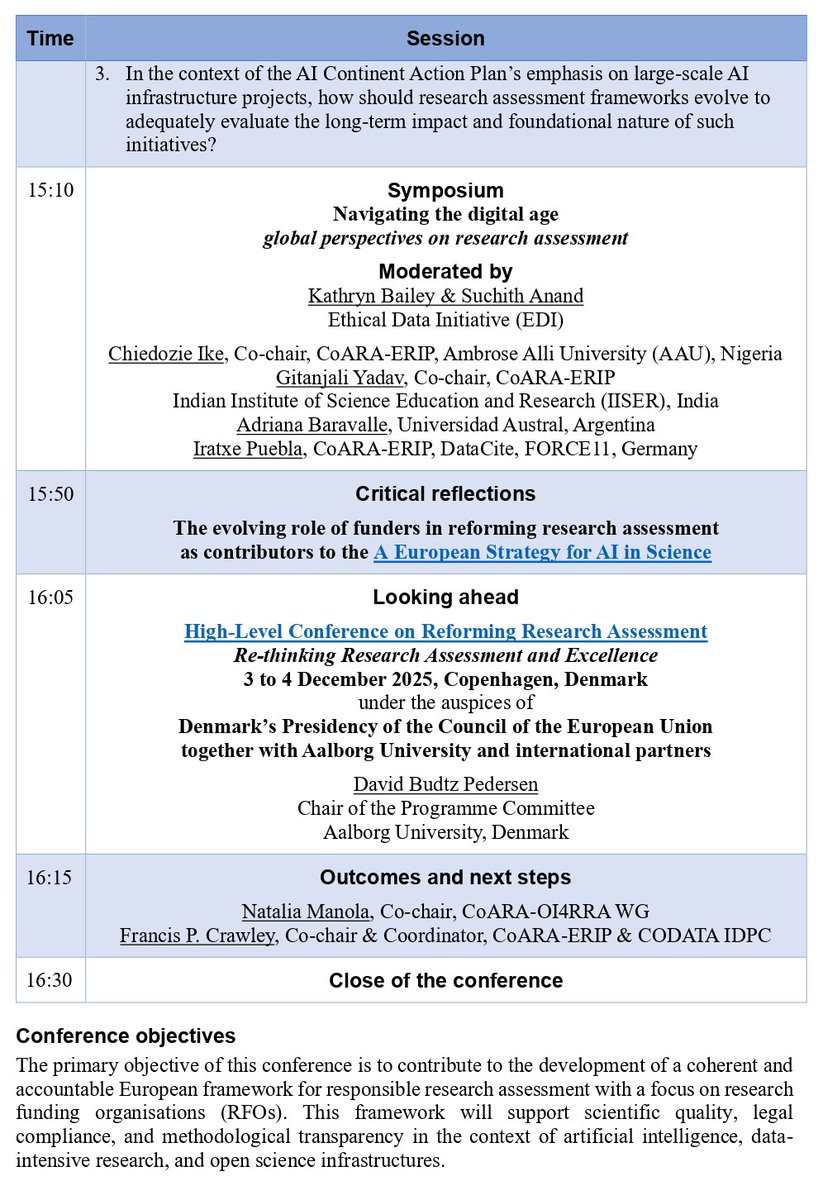 5 days to go!

Next Monday, 2 June the RRA community meets in Brussels + online for “Advancing Responsible Research Assessment for Funders in the European Digital Space. A dialogue on ethics, integrity, and open infrastructure’’

-Register now: shorturl.at/i6a7s