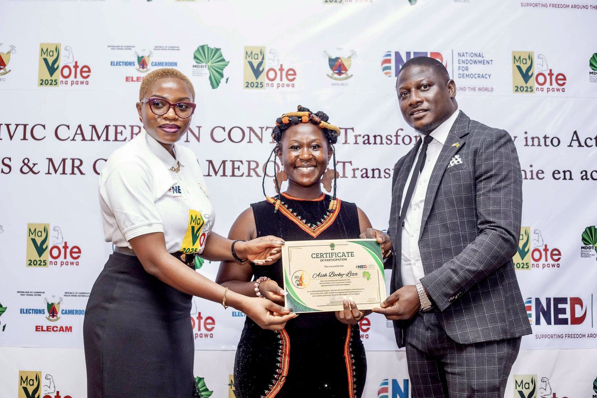 Join the Northwest at the Miss &amp; Mister Civic Cameroon Contest! We're training 100 civic ambassadors to champion civil rights and voters' rights. Let's combat voter’s apathy and electoral violence while boosting voter registration with 
<a href="/elecamofficiel/">ELECAM Elections Cameroon</a>.