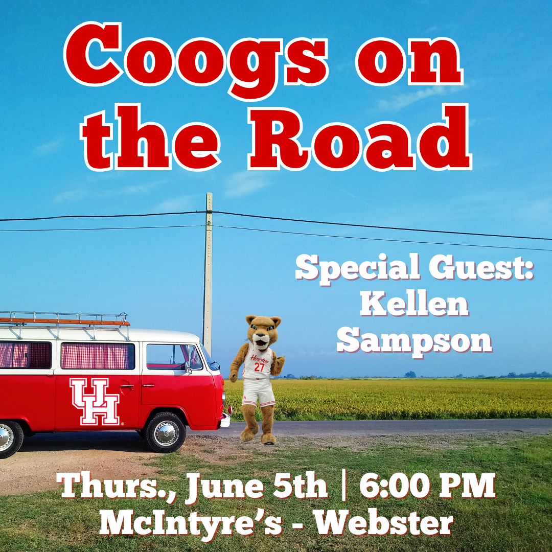 BayAreaCoogs's tweet photo. Hey #Coogs! Join us + @houstonalumni for a fun night w/🏀 Coach @kellenmsampson on Thurs, June 5 @ 6PM at McIntyre’s Webster! First 50 people get their first drink FREE — come early!
Family-friendly ‘til 7PM. Register today!
RSVP: https://t.co/Uhq24RWCuV
#GoCoogs #ForTheCity https://t.co/cHFW7V4kJ1