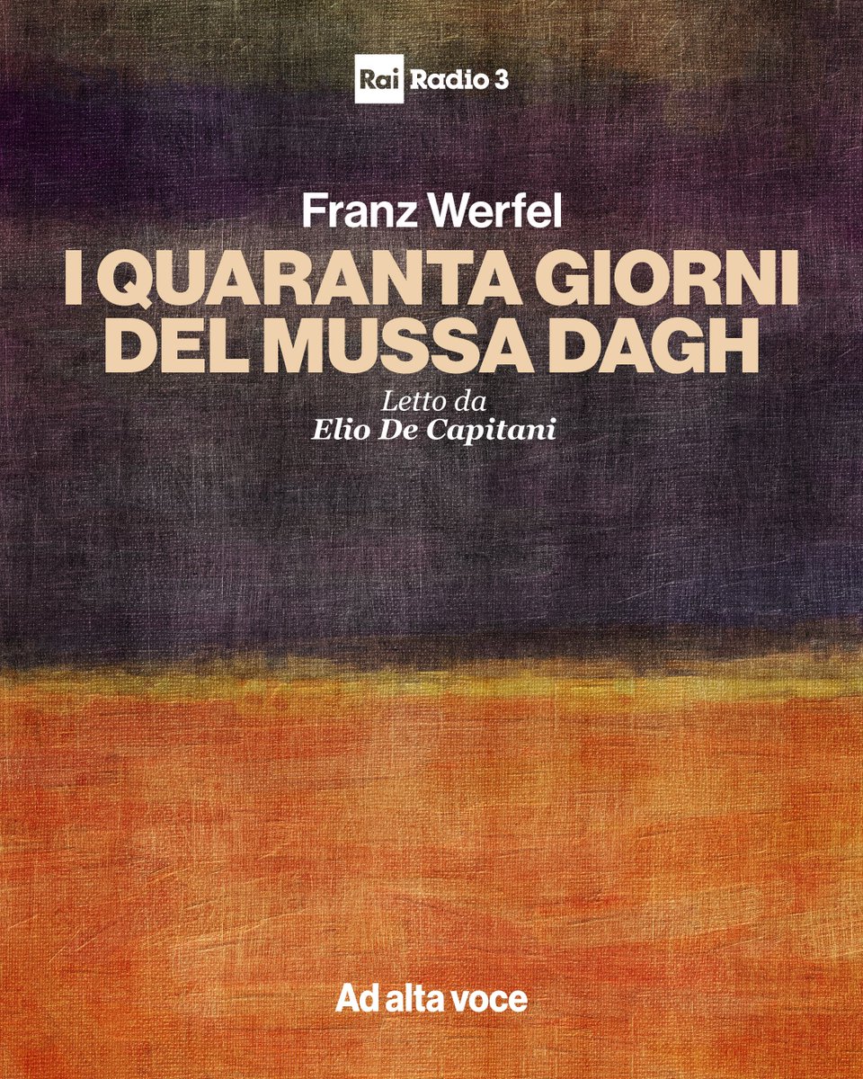 Le vicende degli armeni sul Mussa Dagh, a leggerle oggi, si svelano come la prova generale di tutti i genocidi, dell'uomo contro l'uomo. "I quaranta giorni del Mussa Dagh" è un romanzo di Franz Werfel letto da Elio De Capitani Ad Alta Voce, qui tinyurl.com/4y9tbcs4